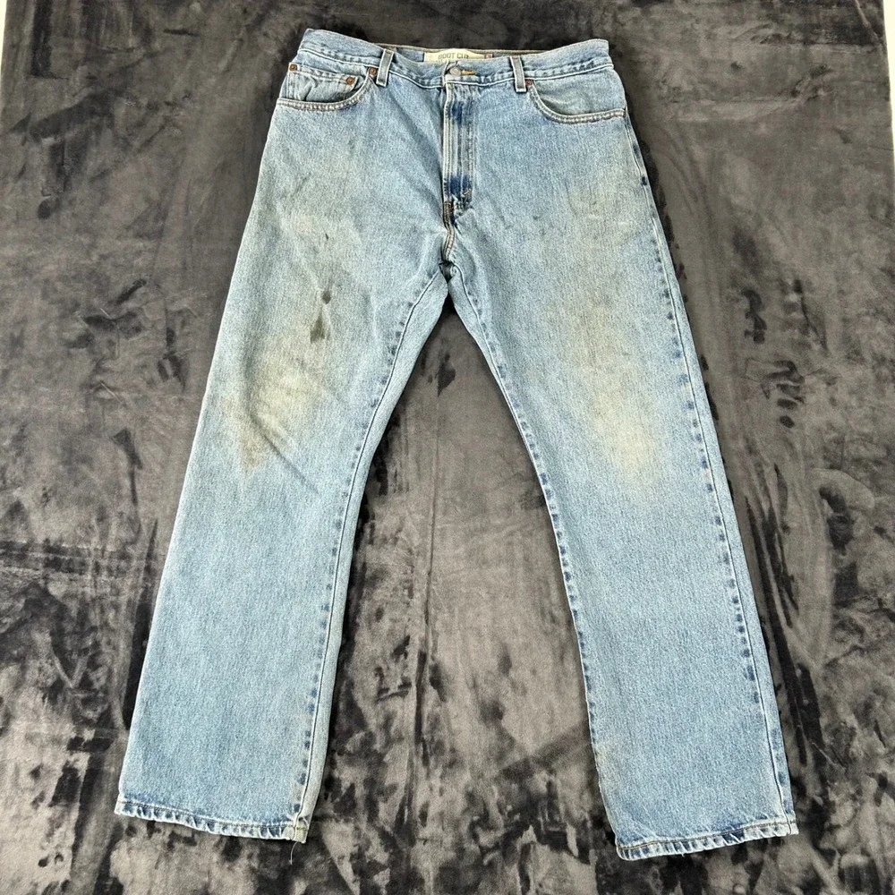 Levis 517 Boot Cut Jeans Mens 35x32 Light Wash Denim Cotton 3396
